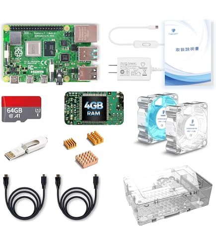 Amazon.co.jp: TRASKIT Starter Kit for Raspberry Pi 4B/ラズベリー